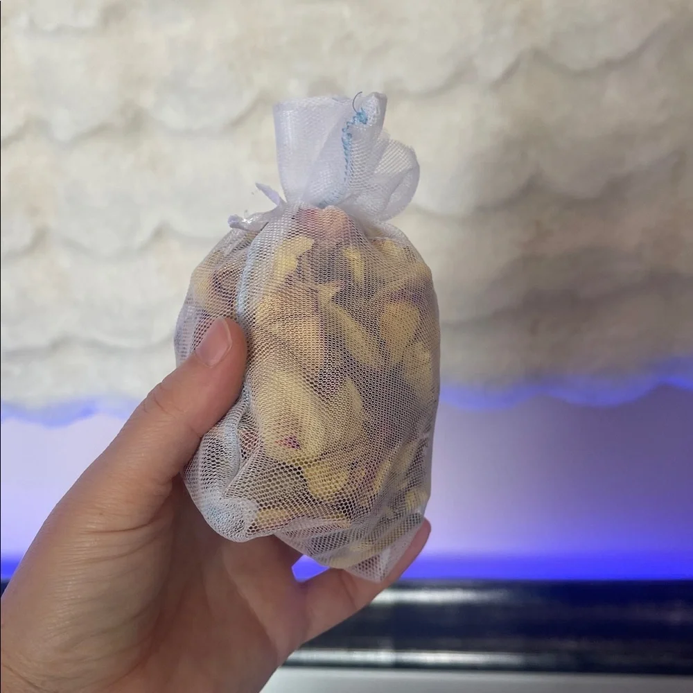 HANDCRAFTED potpourri , White Mesh Sachets with Dried Flowers.
